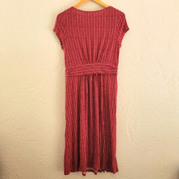 Boden Amelie Jersey Dress Red Chevron Size 8L - Picture 2 of 8